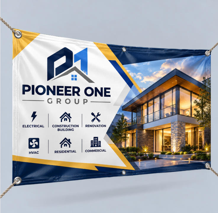 Pioneer One Group vinyl banner